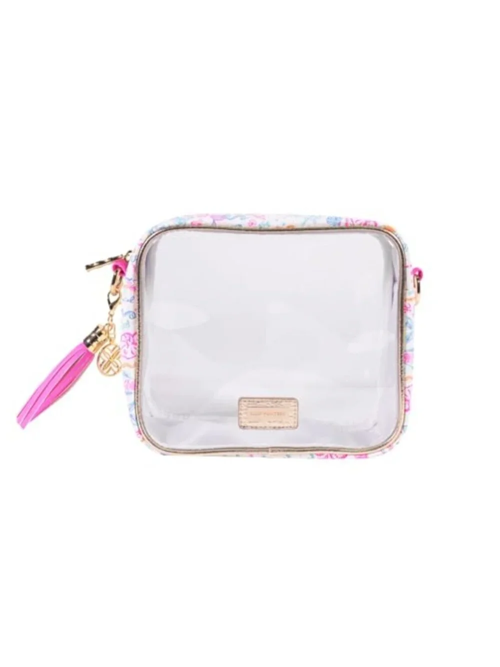 Clear Crossbody Bag with Adjustable Strap, Stadium Approved PVC Travel Purse